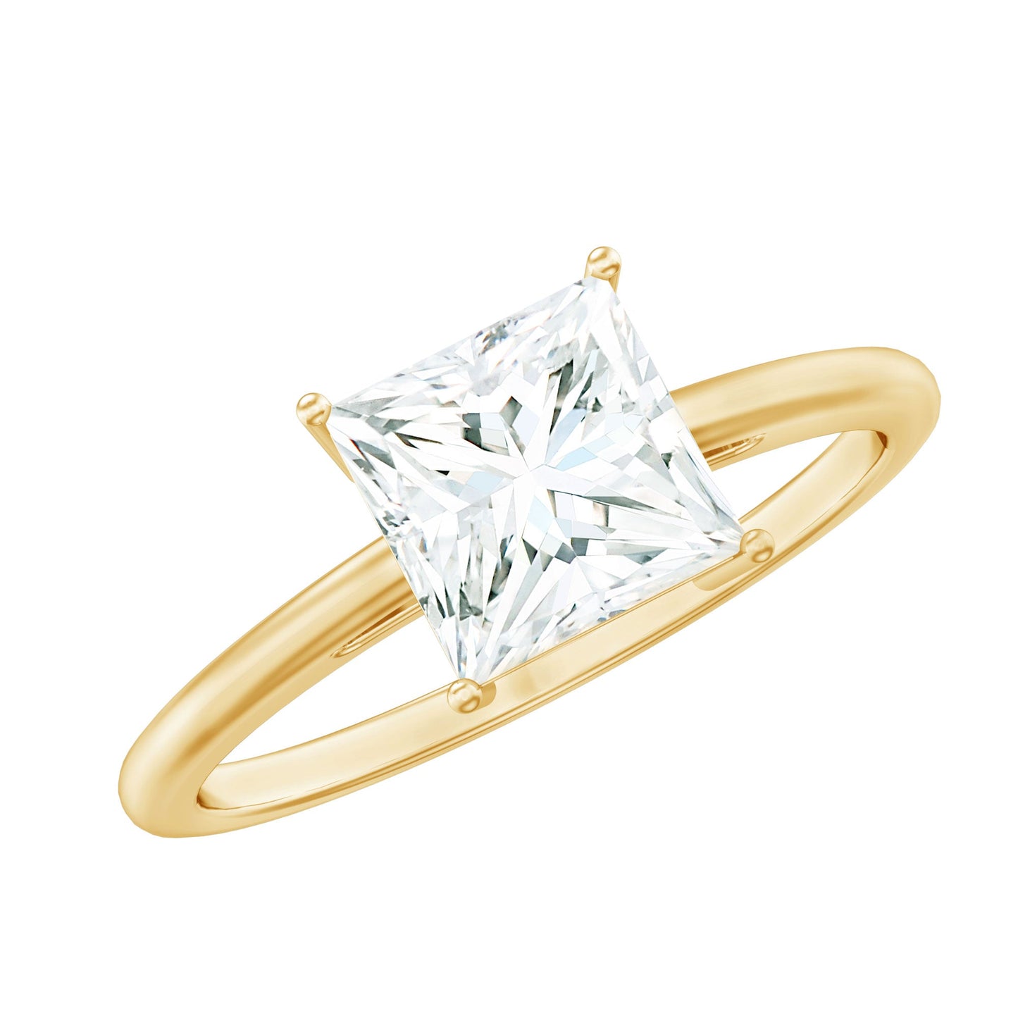 3 Carat Princess Cut Moissanite Solitaire Engagement Ring