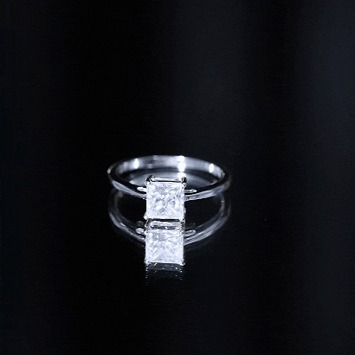 1 CT Princess Cut Moissanite Solitaire Ring for Women