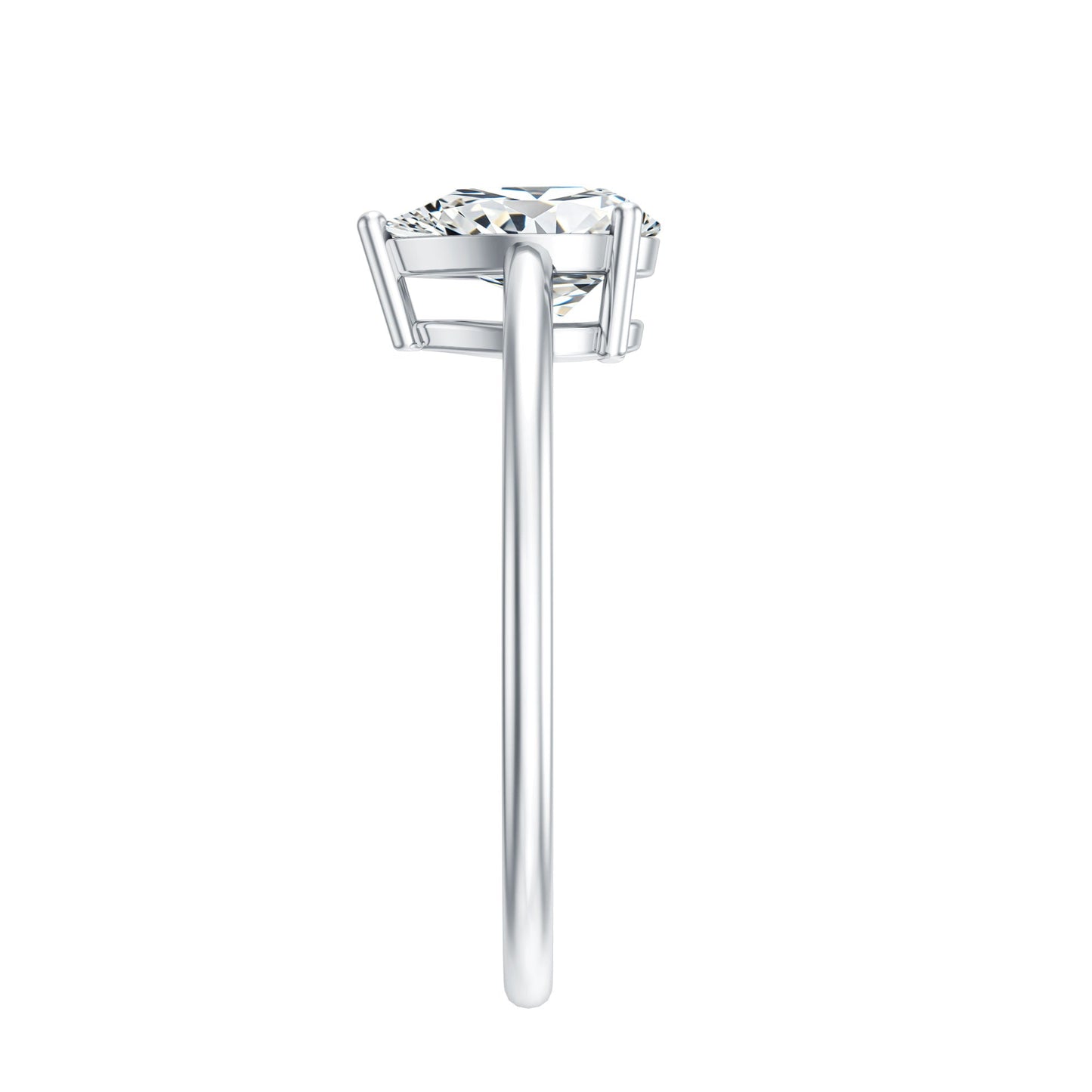 Solitaire Moissanite Teardrop Engagement Ring for Women