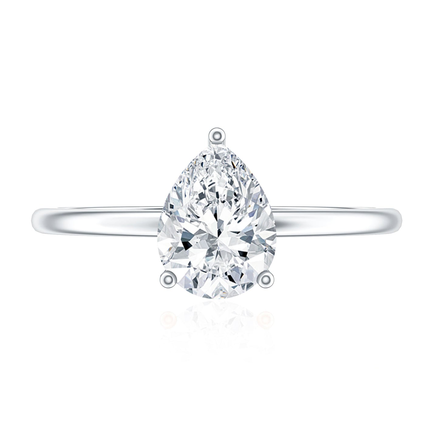 Solitaire Moissanite Teardrop Engagement Ring for Women