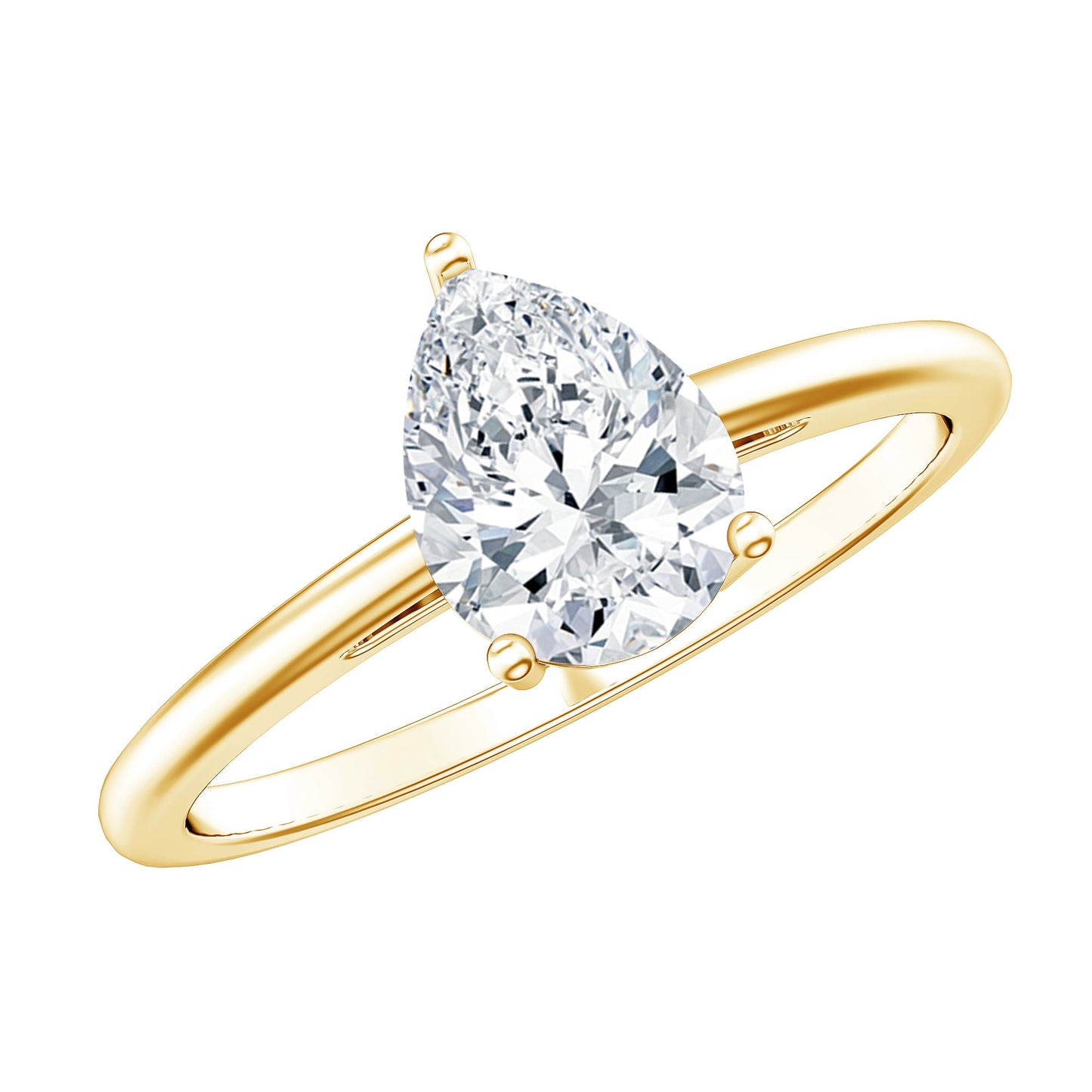 Solitaire Moissanite Teardrop Engagement Ring for Women