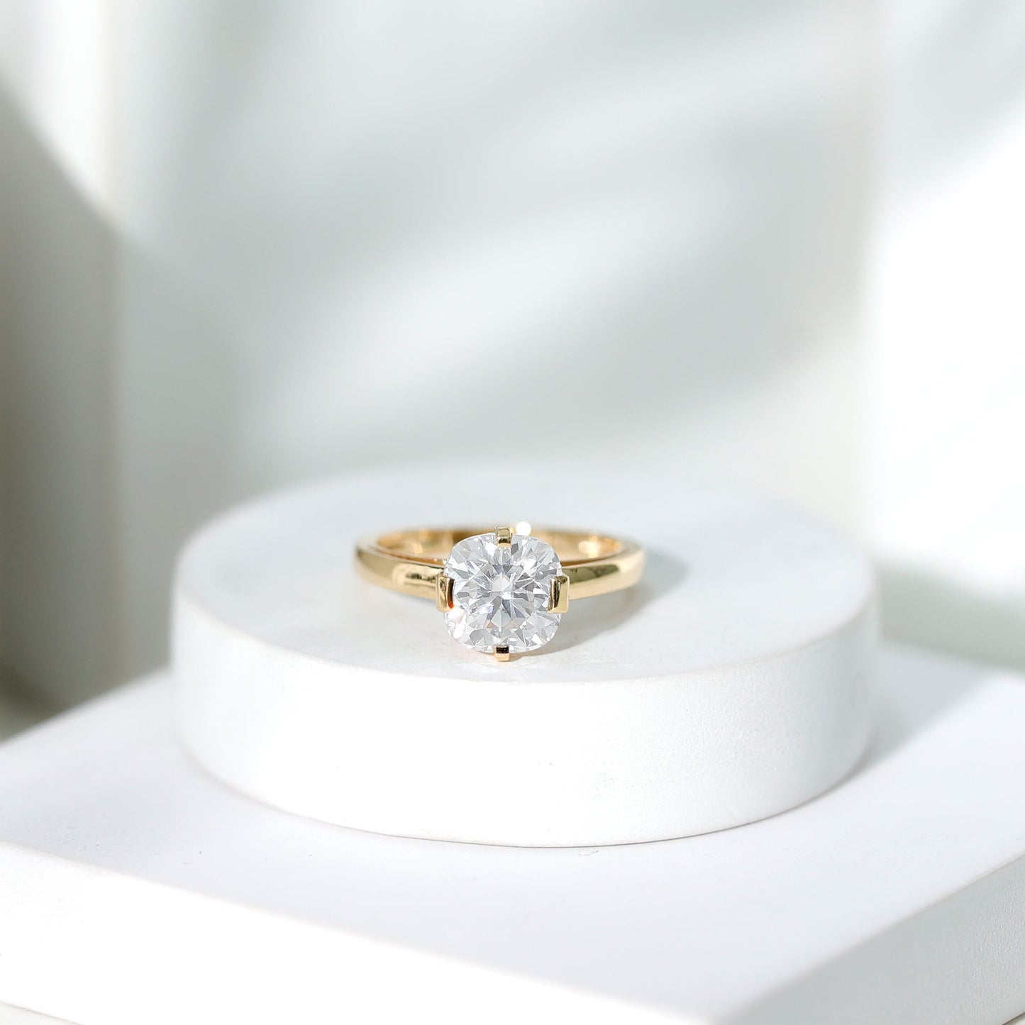 3 Carat Cushion Cut Moissanite Solitaire Engagement Ring with Certificate