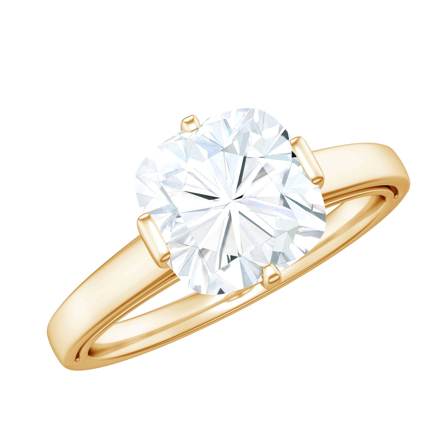 3 Carat Cushion Cut Moissanite Solitaire Engagement Ring with Certificate