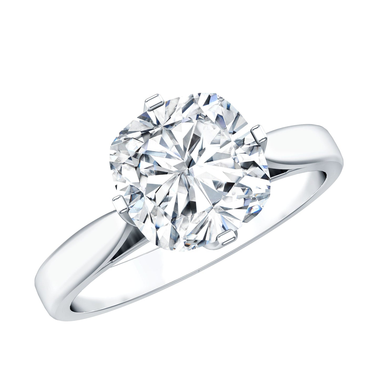 3 CT Cushion Moissanite Solitaire Engagement Ring