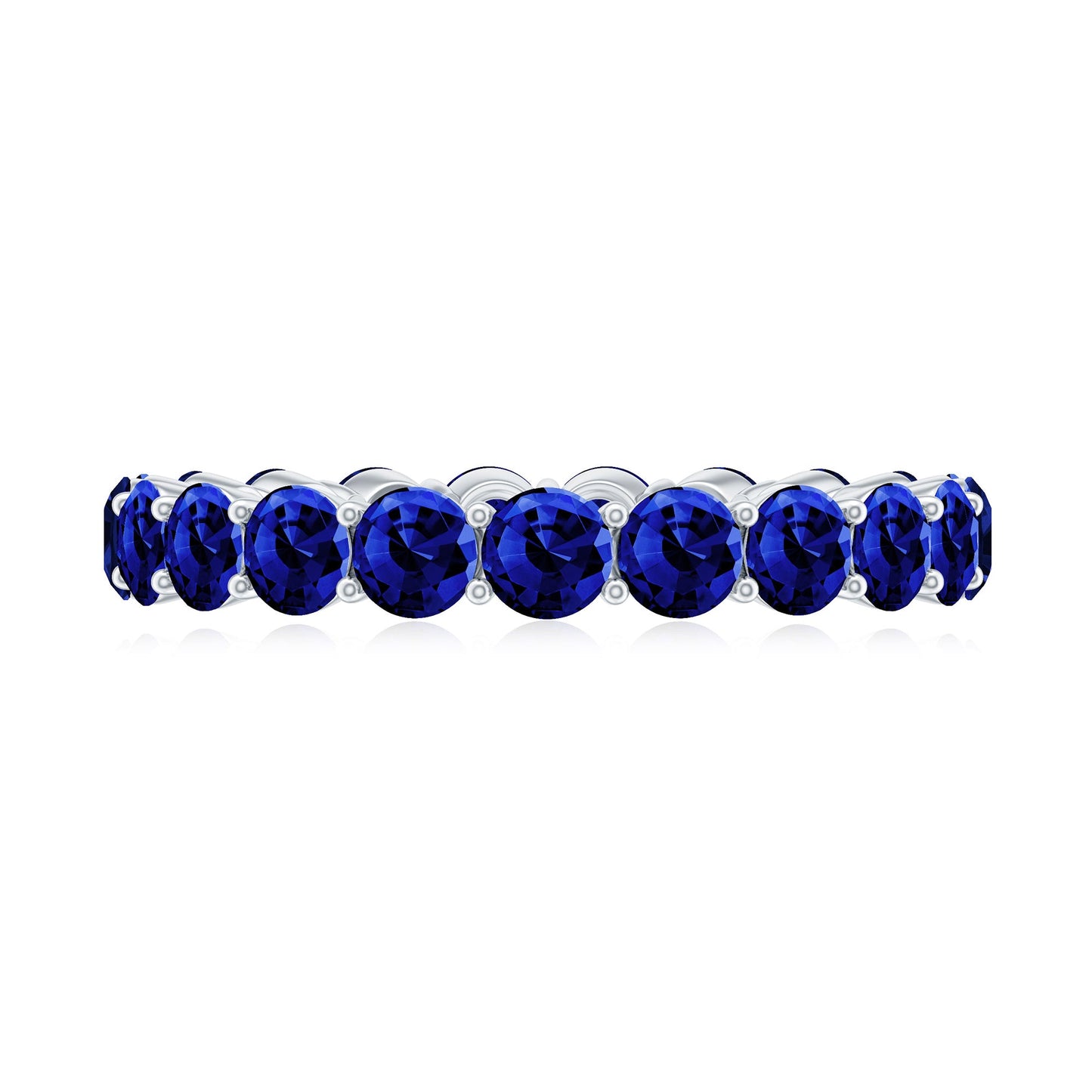 Certified Lab Grown Blue Sapphire Eternity Ring