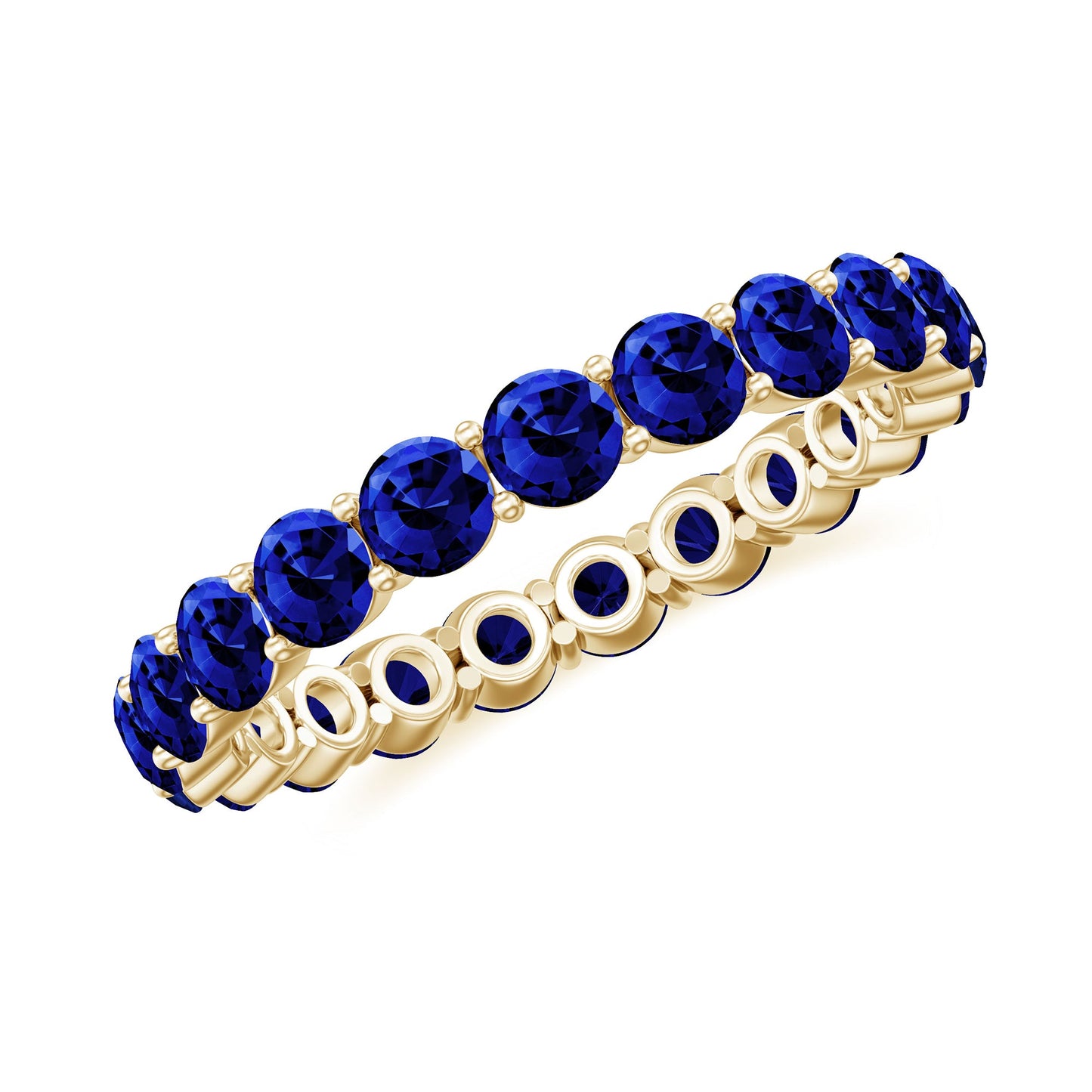 Certified Lab Grown Blue Sapphire Eternity Ring