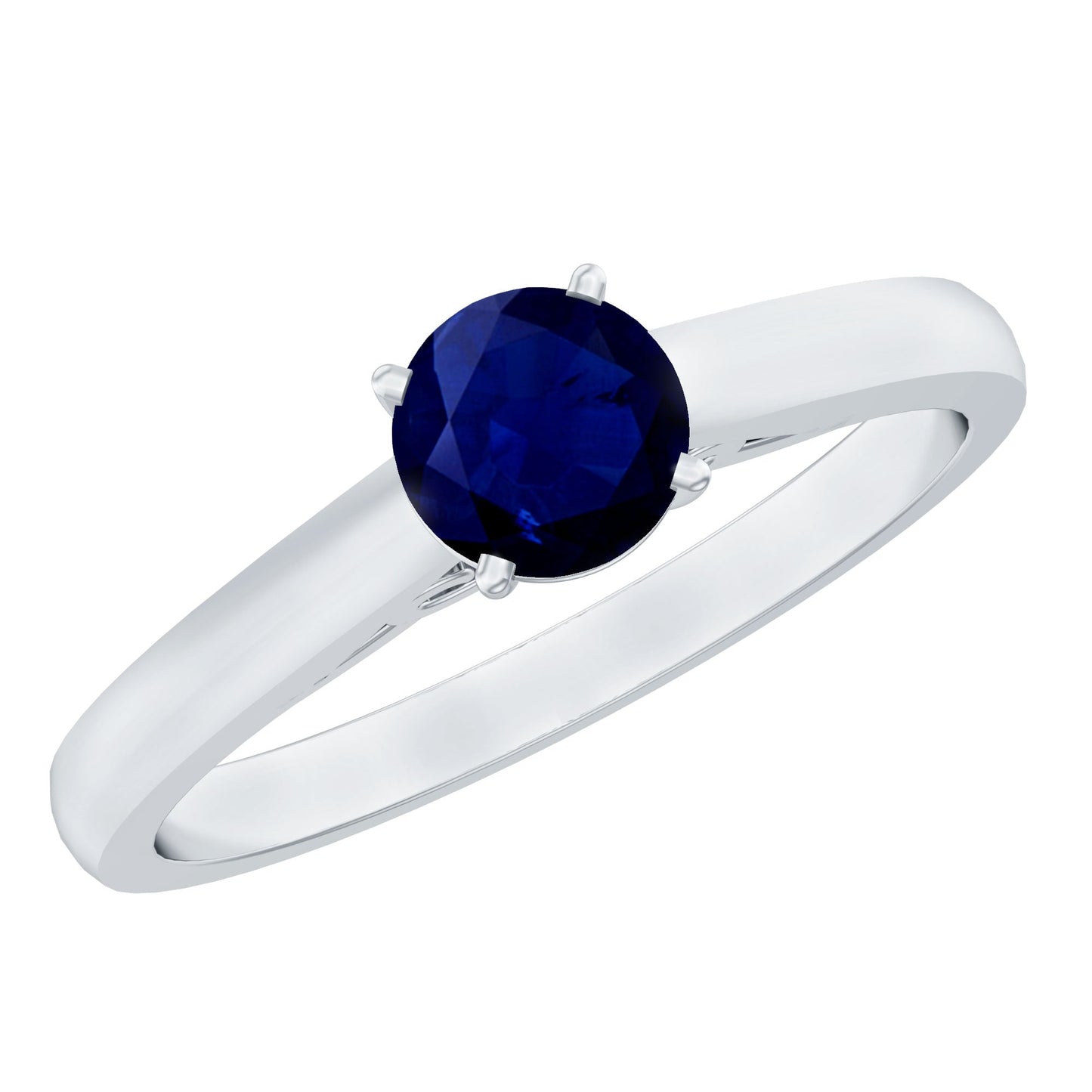 Natural 0.9 Carat Blue Sapphire Solitaire Promise Ring for Women