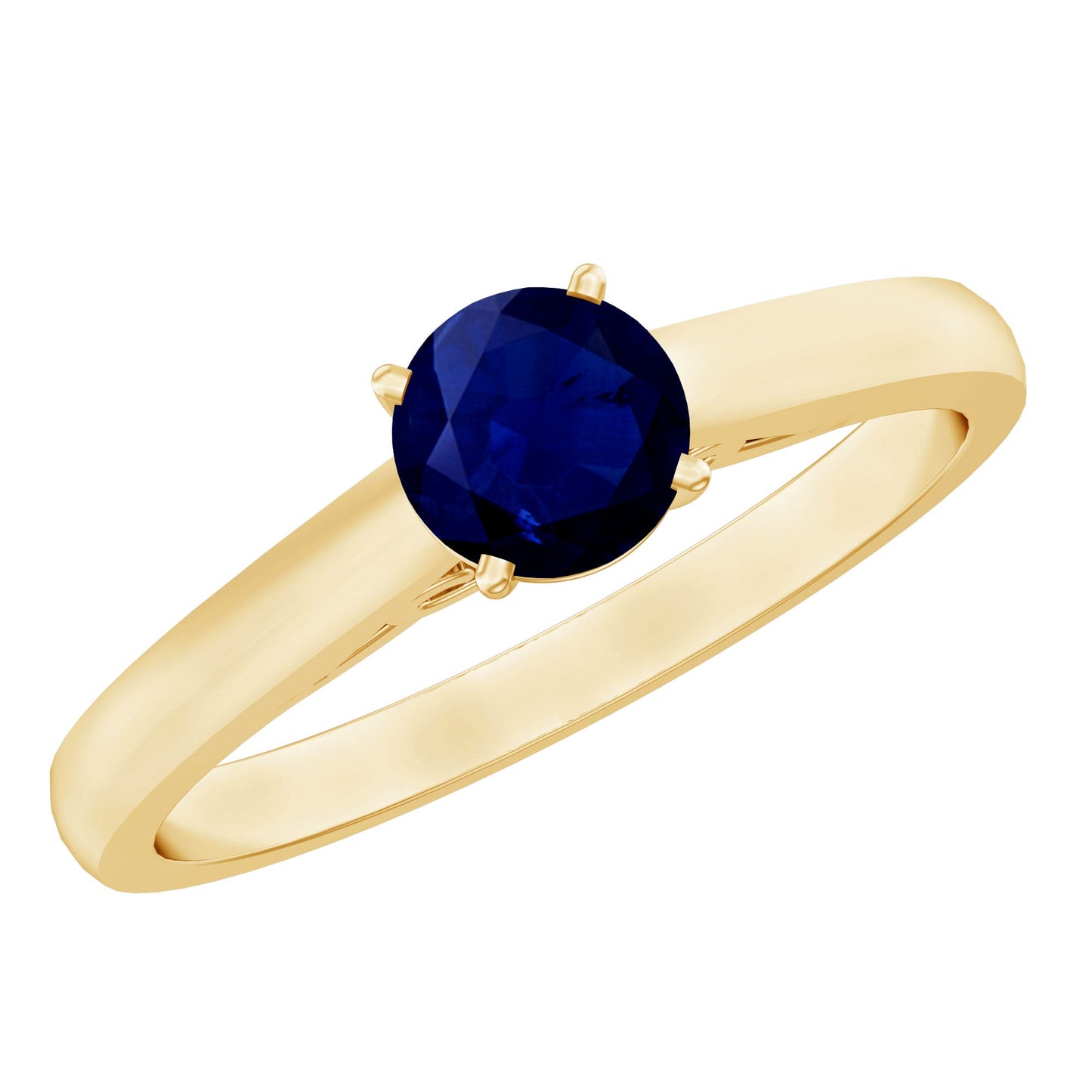 Natural 0.9 Carat Blue Sapphire Solitaire Promise Ring for Women