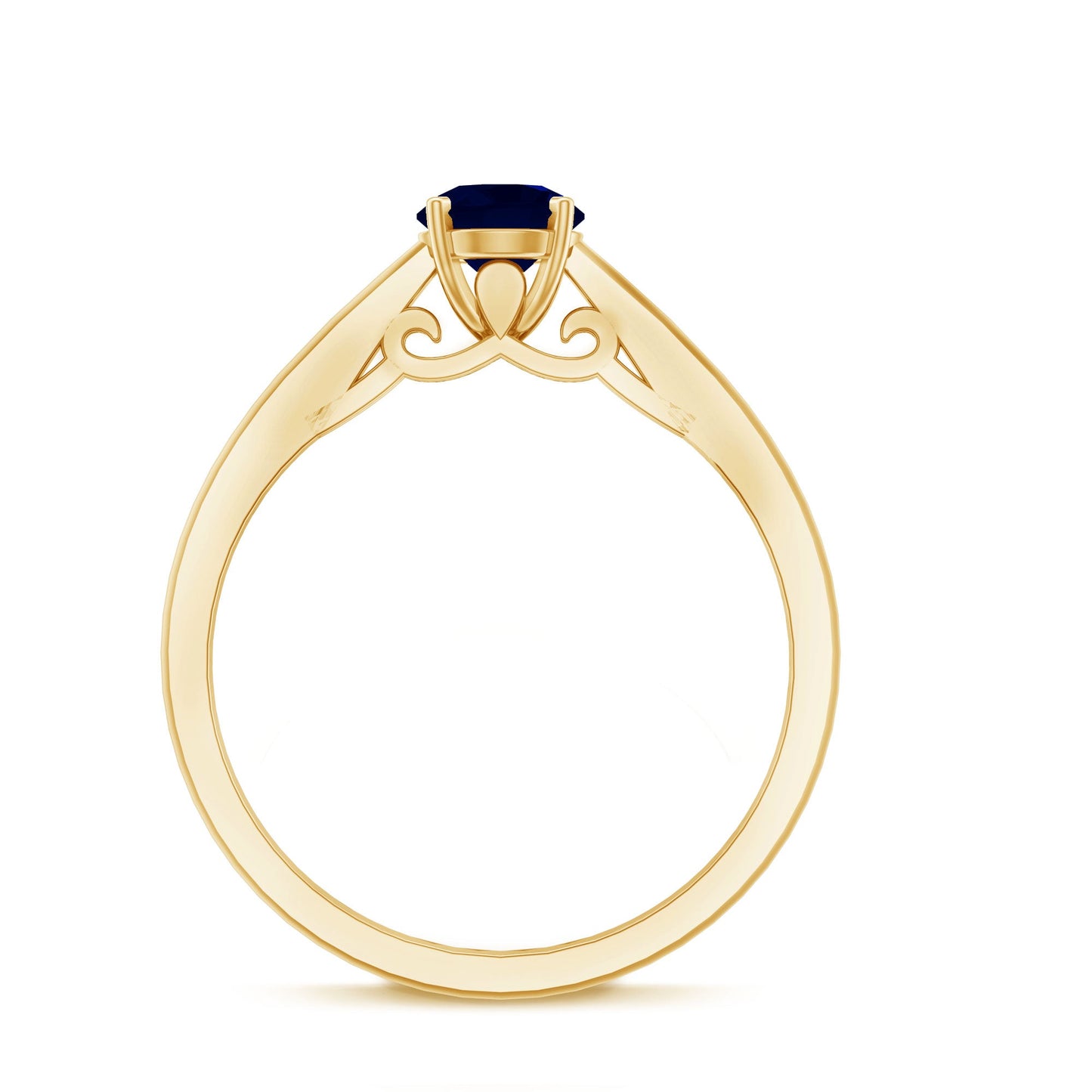 Natural 0.9 Carat Blue Sapphire Solitaire Promise Ring for Women