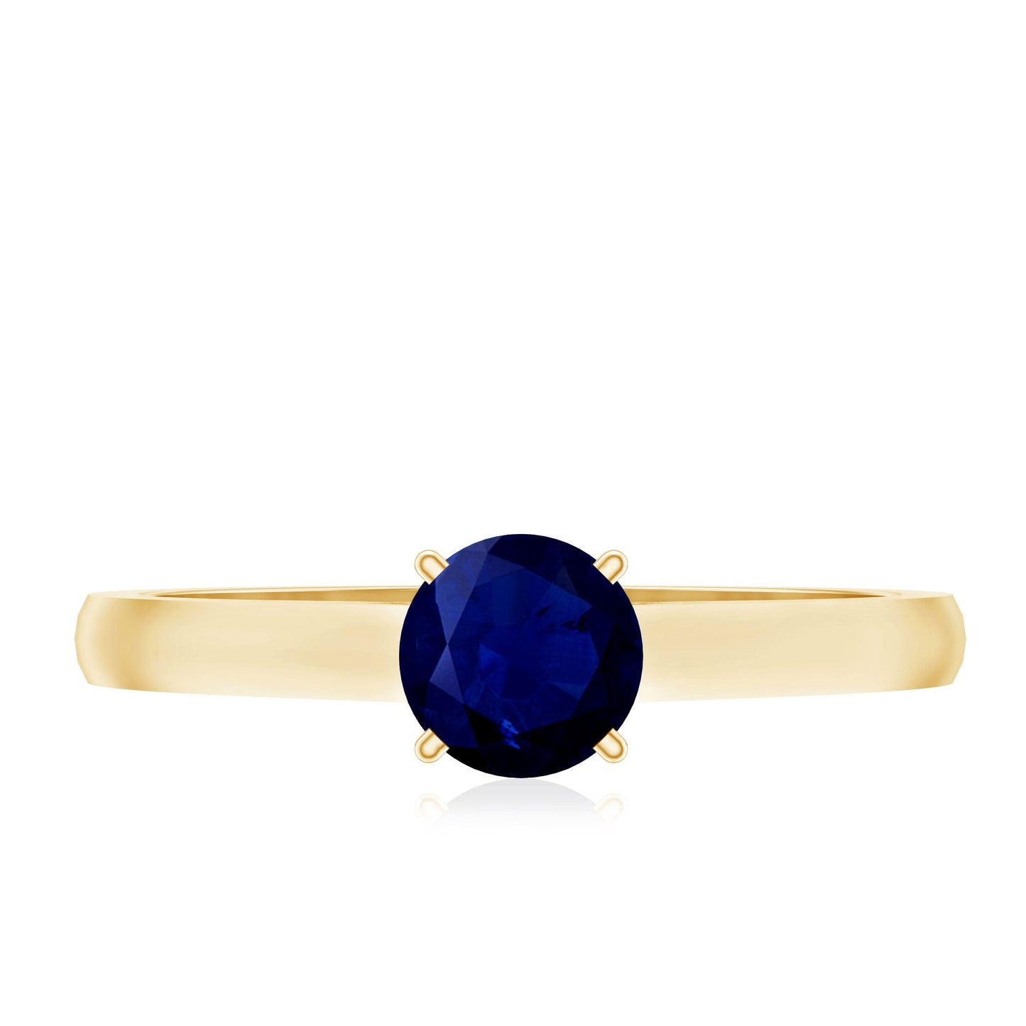 Natural 0.9 Carat Blue Sapphire Solitaire Promise Ring for Women