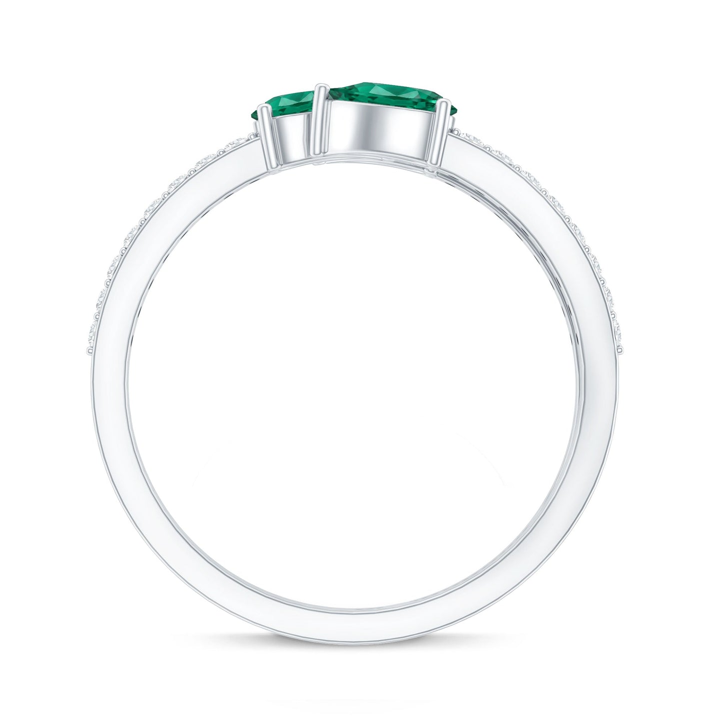 Certified Pear Shape Lab Grown Emerald Diamond Cocktail Ring