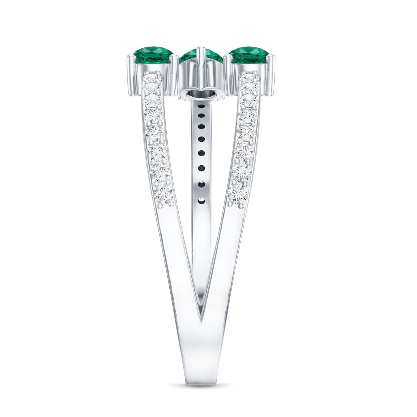 Certified Pear Shape Lab Grown Emerald Diamond Cocktail Ring