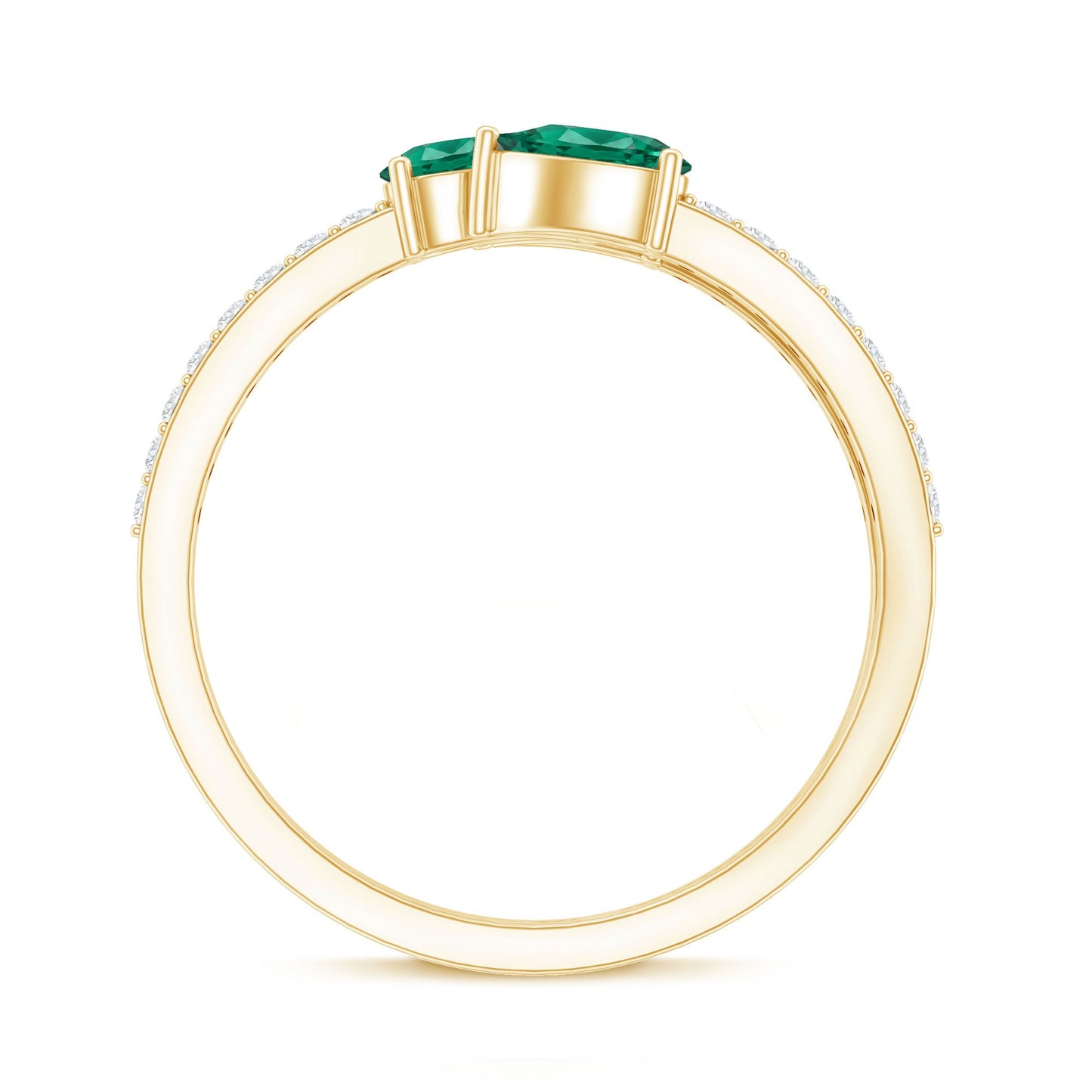 Certified Pear Shape Lab Grown Emerald Diamond Cocktail Ring