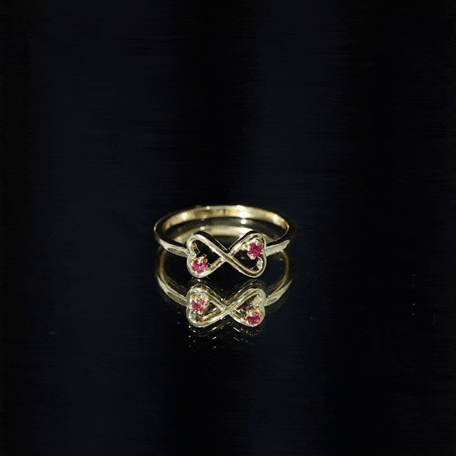 Lab Created Ruby Infinity Heart Promise Ring