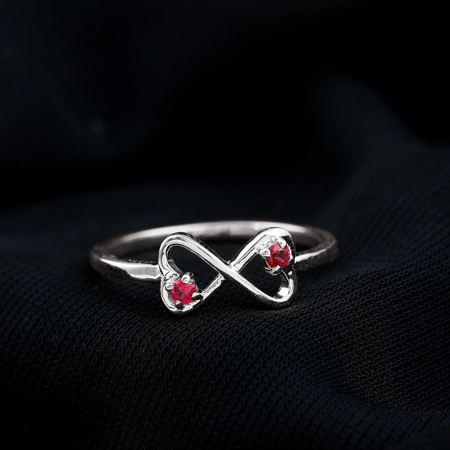 Lab Created Ruby Infinity Heart Promise Ring