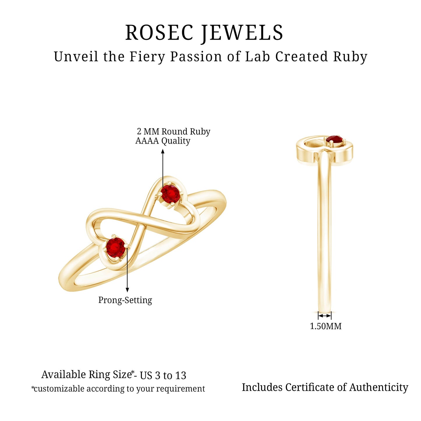 Lab Created Ruby Infinity Heart Promise Ring