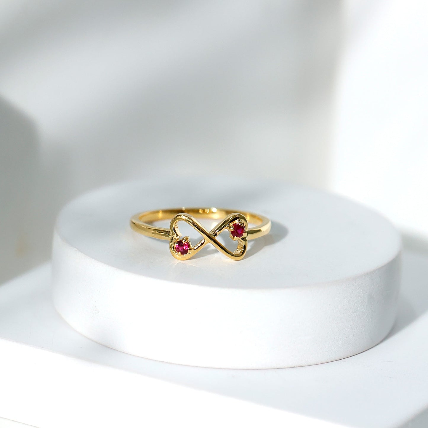 Lab Created Ruby Infinity Heart Promise Ring
