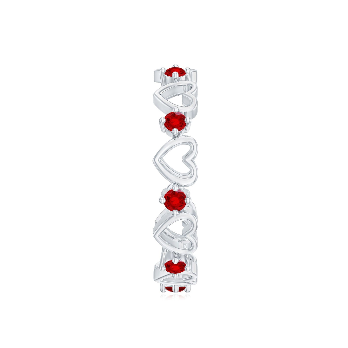 Certified Lab Created Ruby Heart Eternity Band Ring
