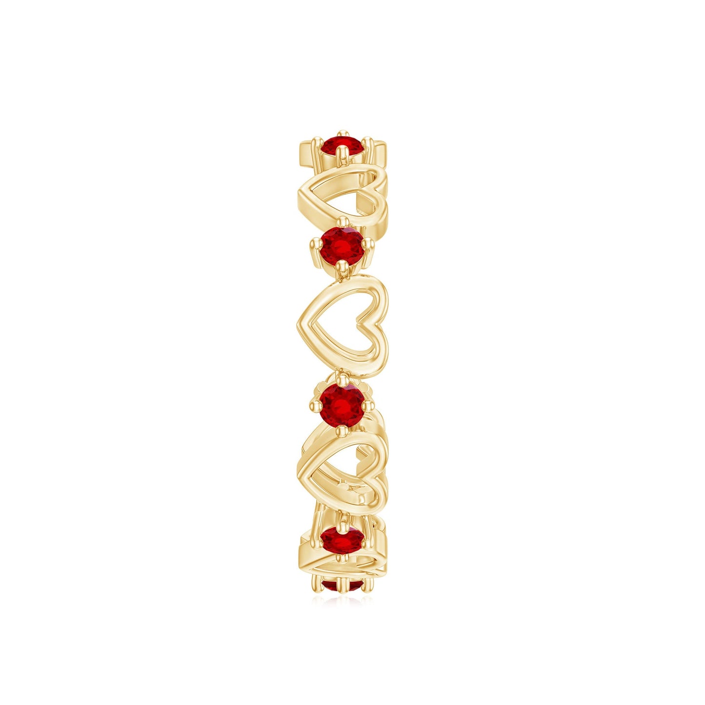 Certified Lab Created Ruby Heart Eternity Band Ring