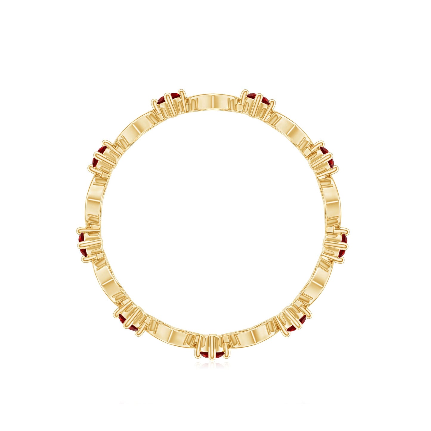 Certified Lab Created Ruby Heart Eternity Band Ring