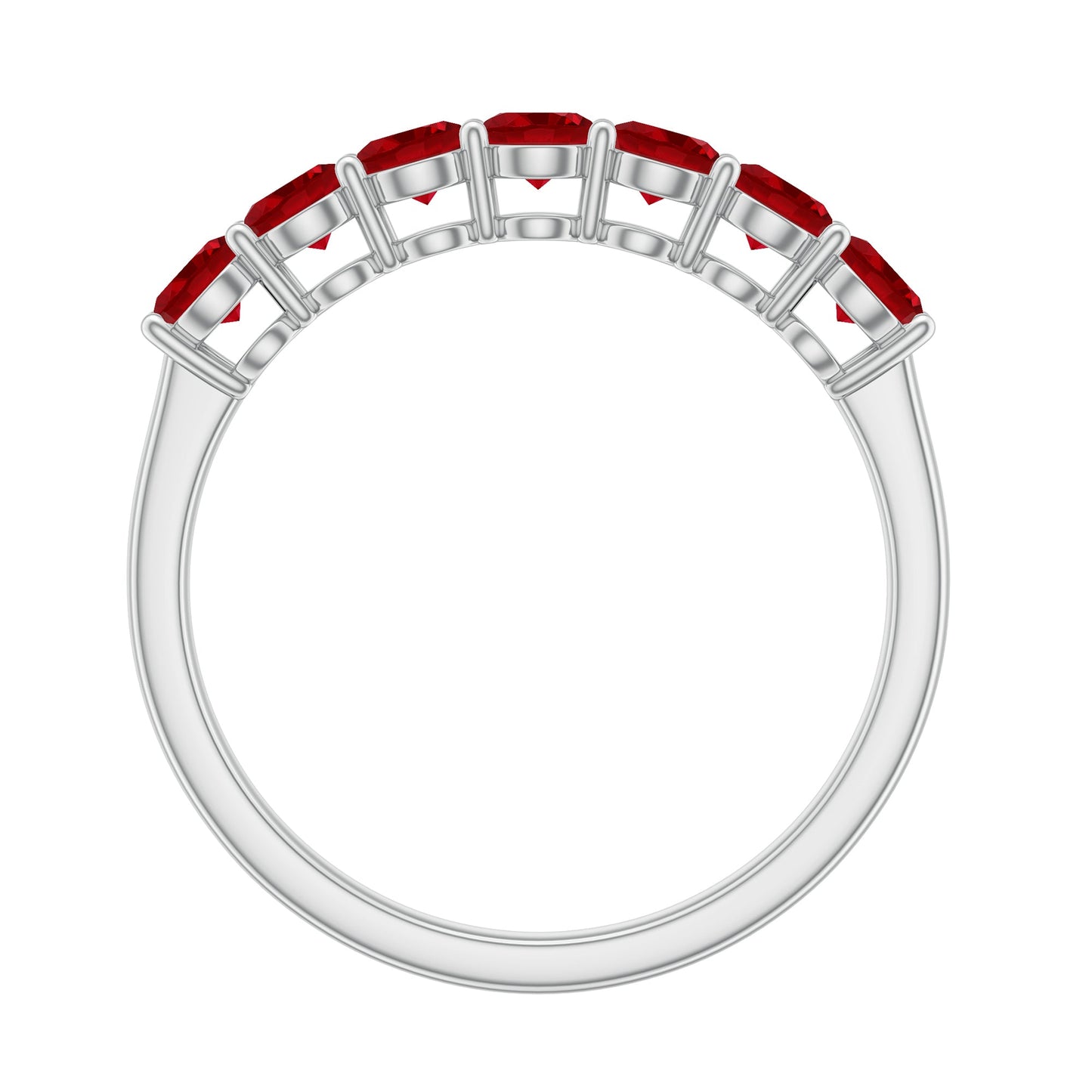 Lab Created Ruby Half Eternity Wedding Band