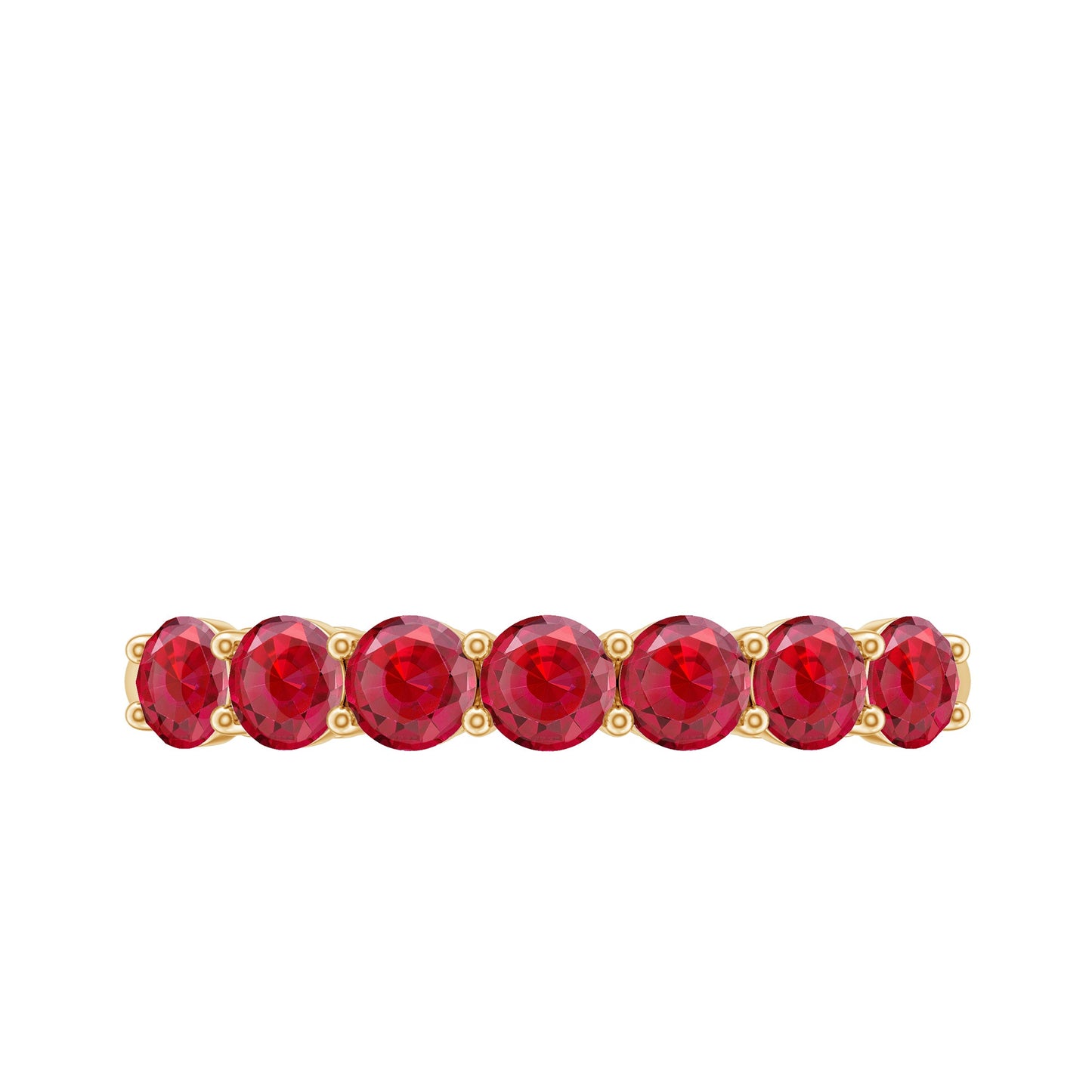 Lab Created Ruby Half Eternity Wedding Band