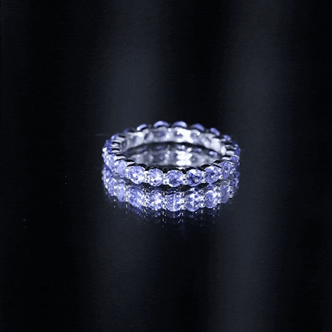 Real Tanzanite Full Eternity Ring for Women