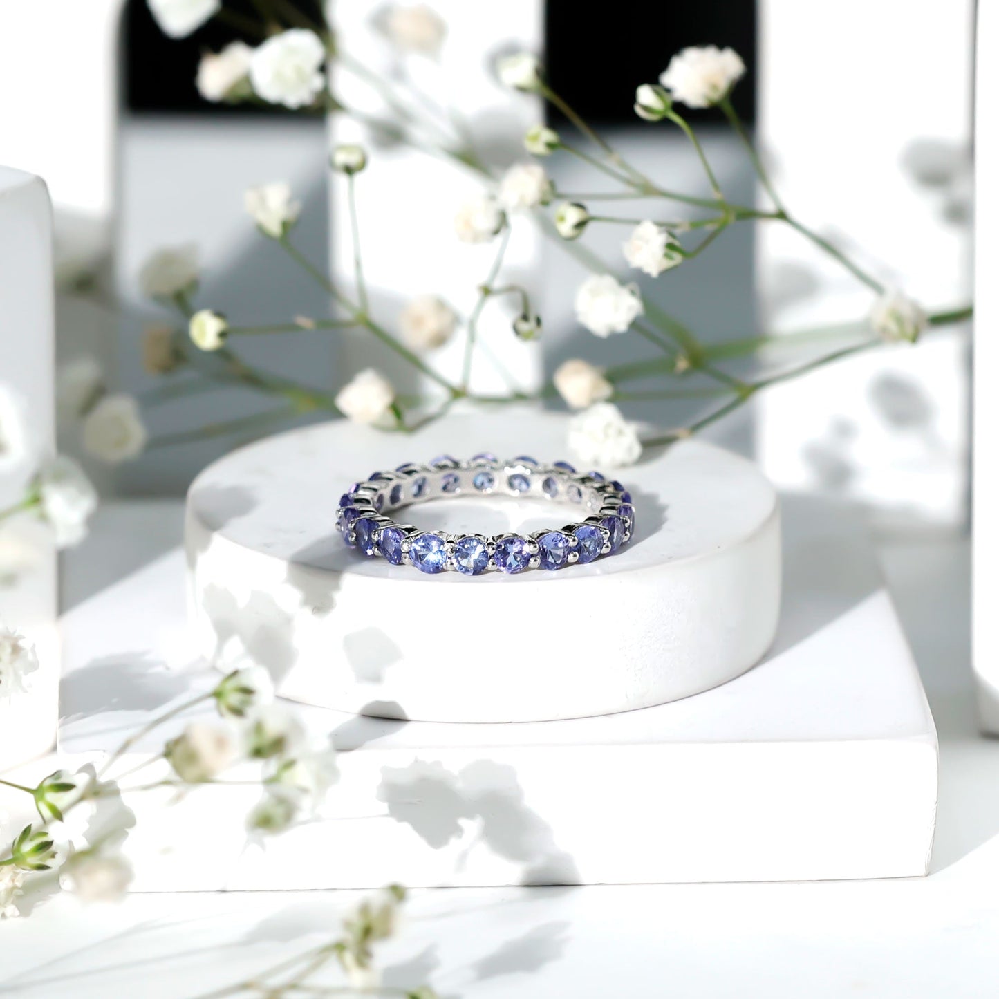 Real Tanzanite Full Eternity Ring for Women