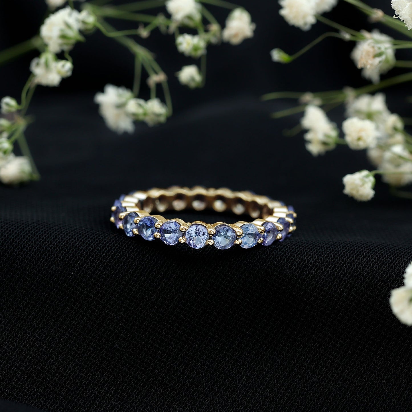 Real Tanzanite Full Eternity Ring for Women