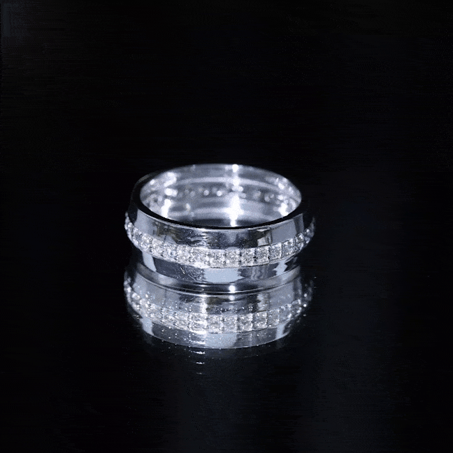 Certified Diamond Wide Wedding Band Ring