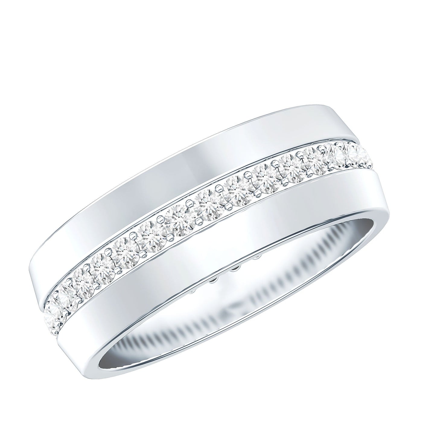 Certified Diamond Wide Wedding Band Ring