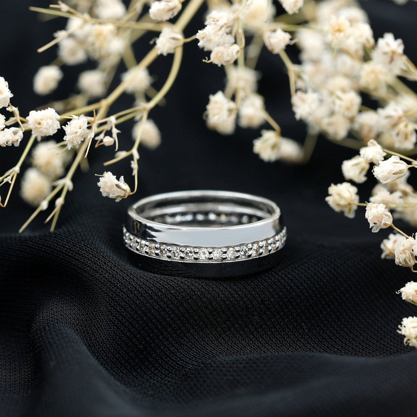 Certified Diamond Wide Wedding Band Ring