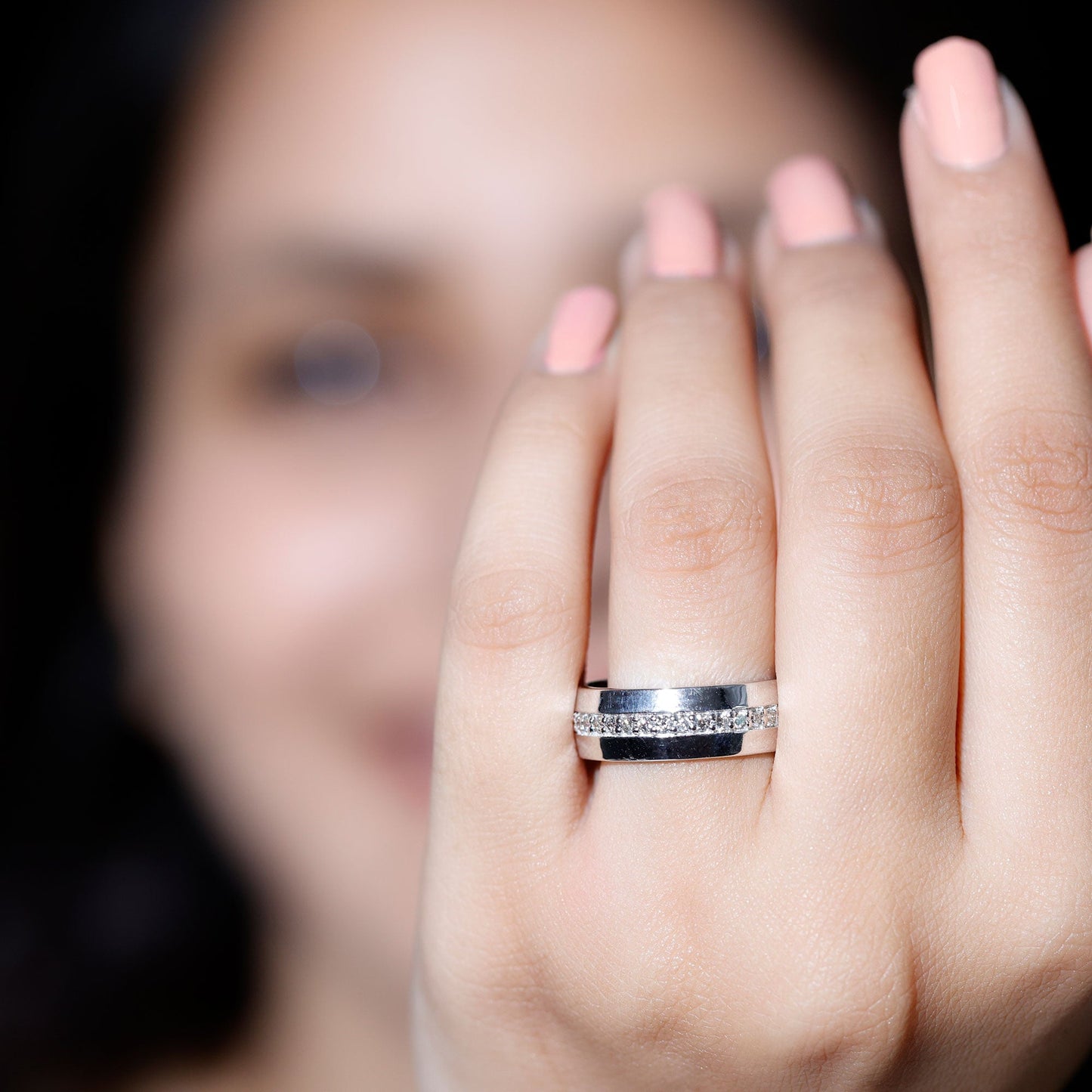 Certified Diamond Wide Wedding Band Ring