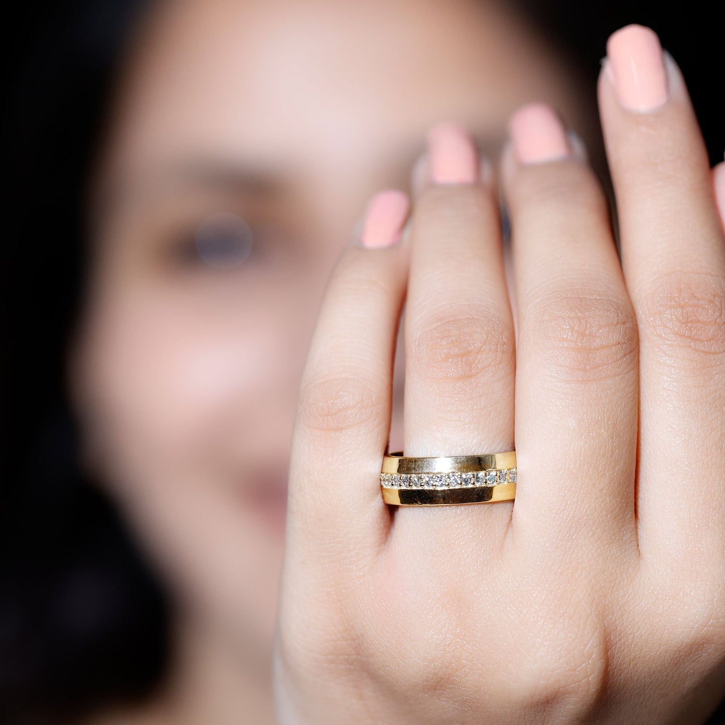 Certified Diamond Wide Wedding Band Ring