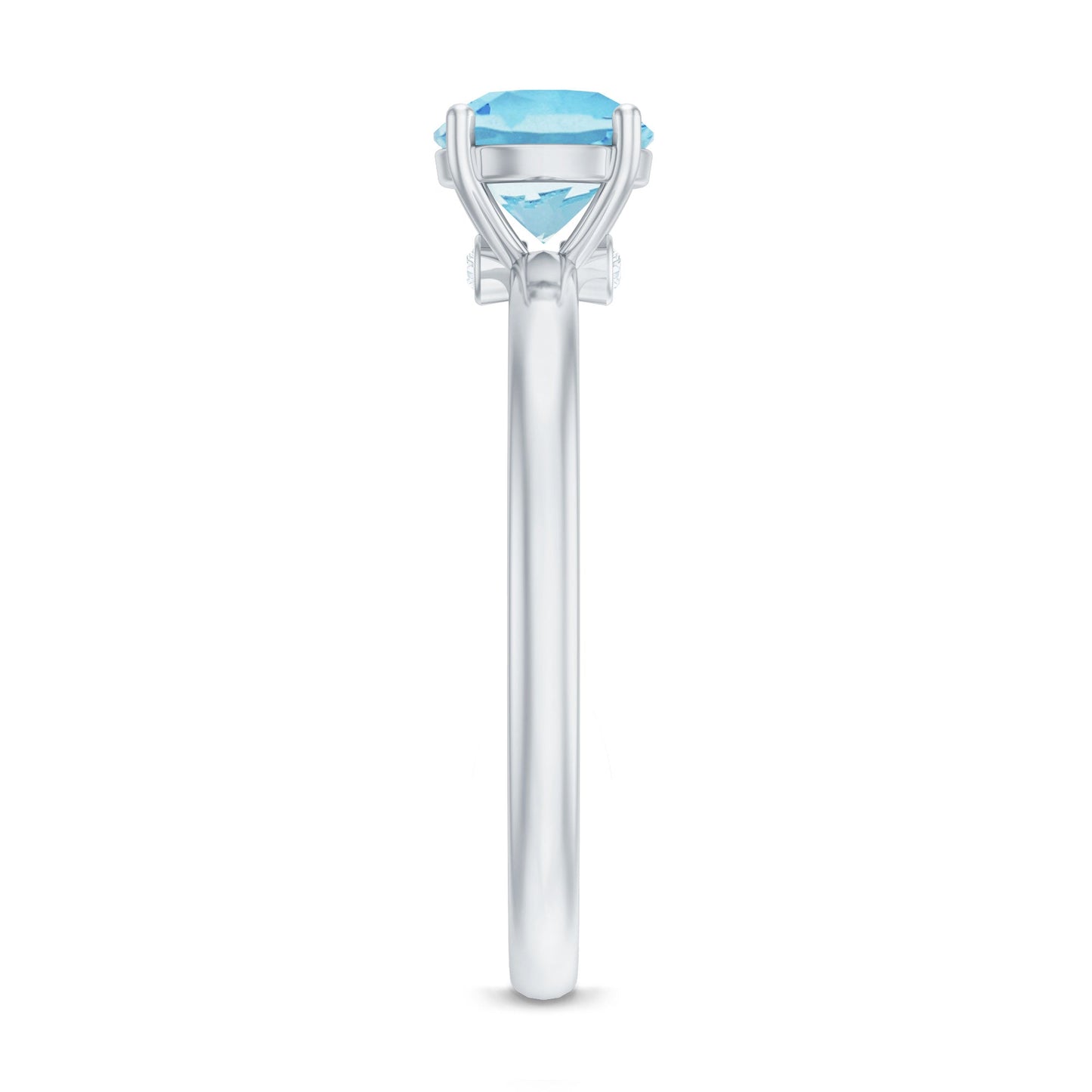 Natural Aquamarine Promise Ring with Surprise Diamond