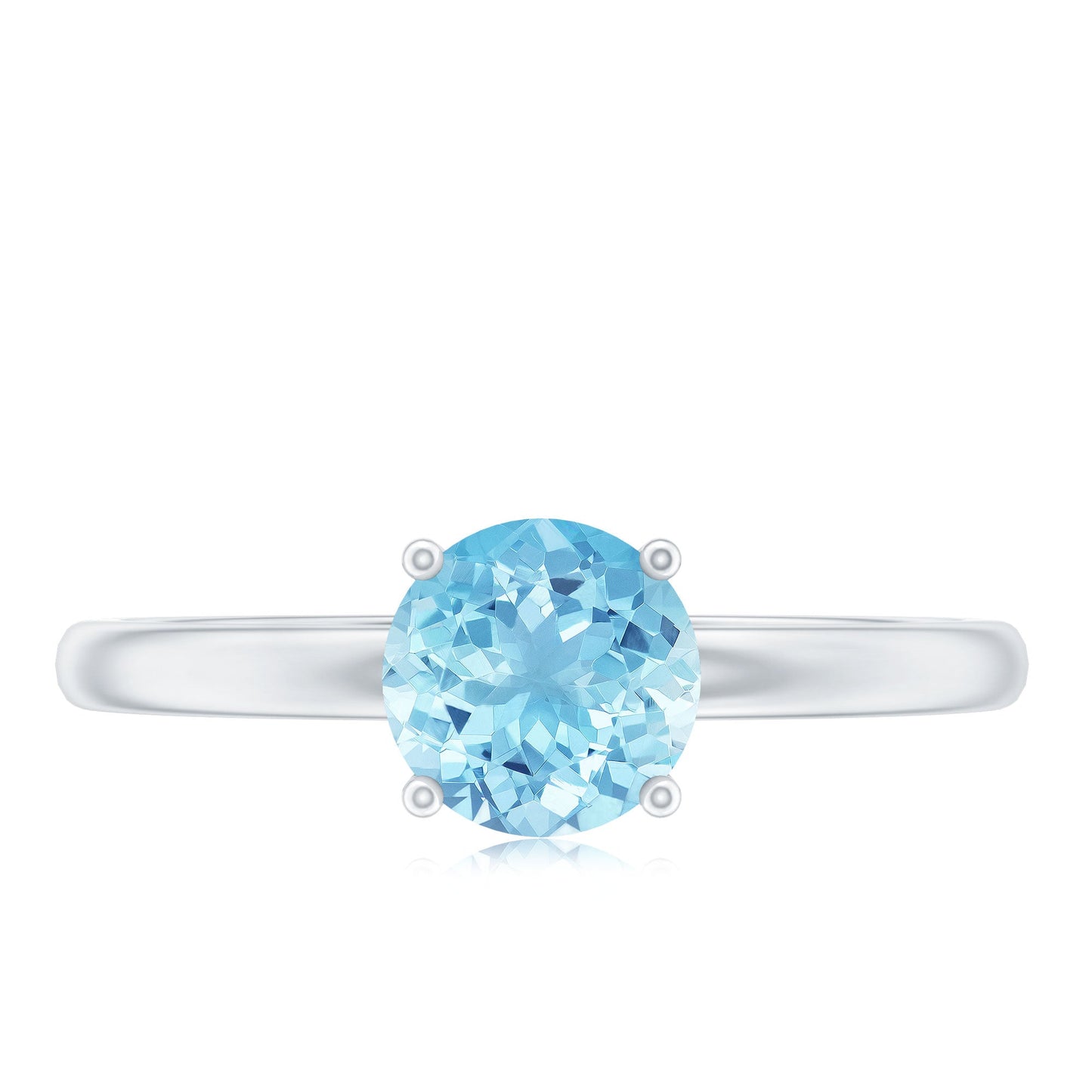 Natural Aquamarine Promise Ring with Surprise Diamond