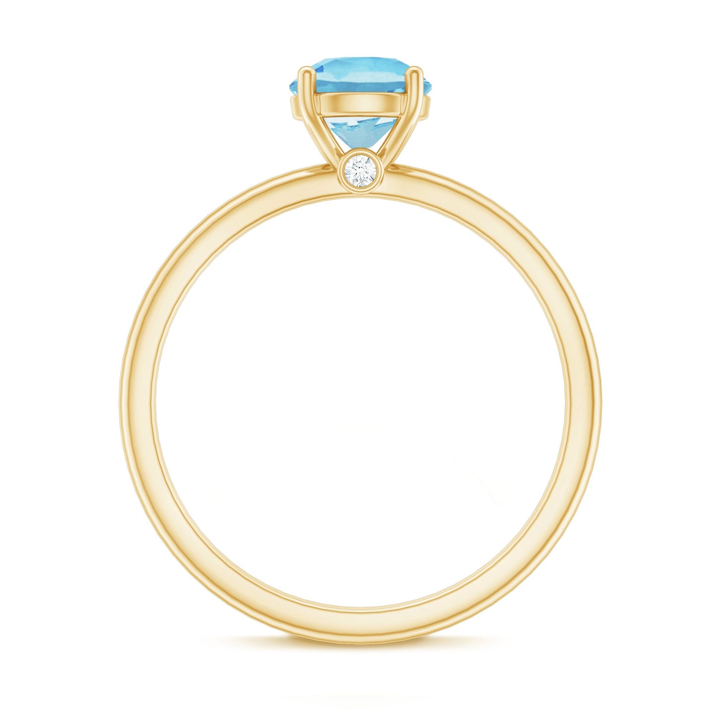 Natural Aquamarine Promise Ring with Surprise Diamond