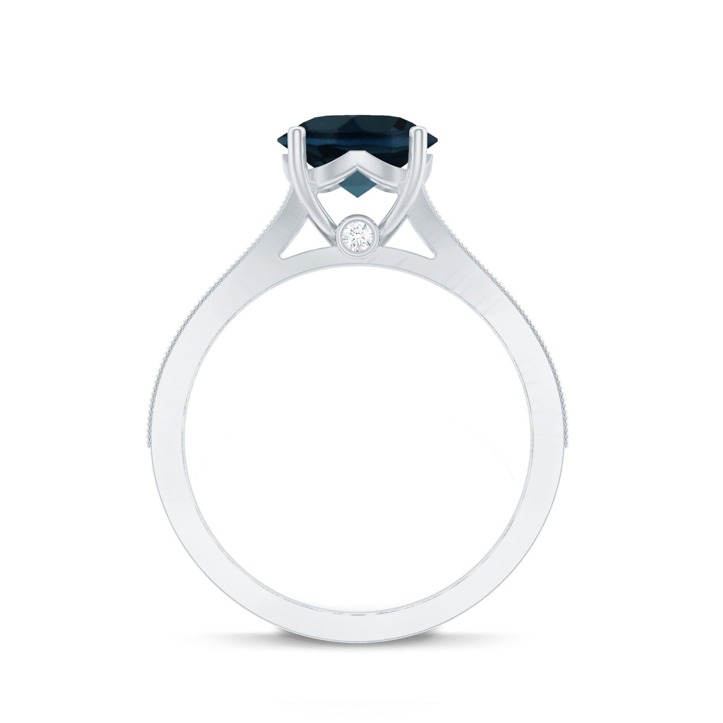 Natural London Blue Topaz and Diamond Engagement Ring