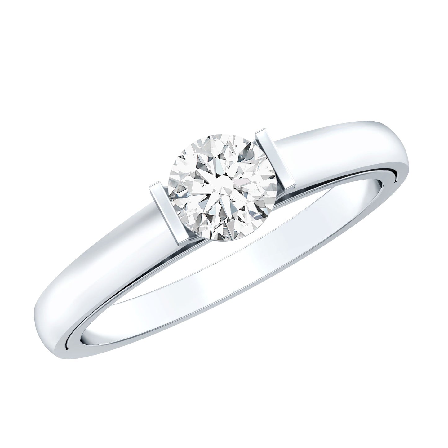 Bar Set Moissanite Solitaire Promise Ring