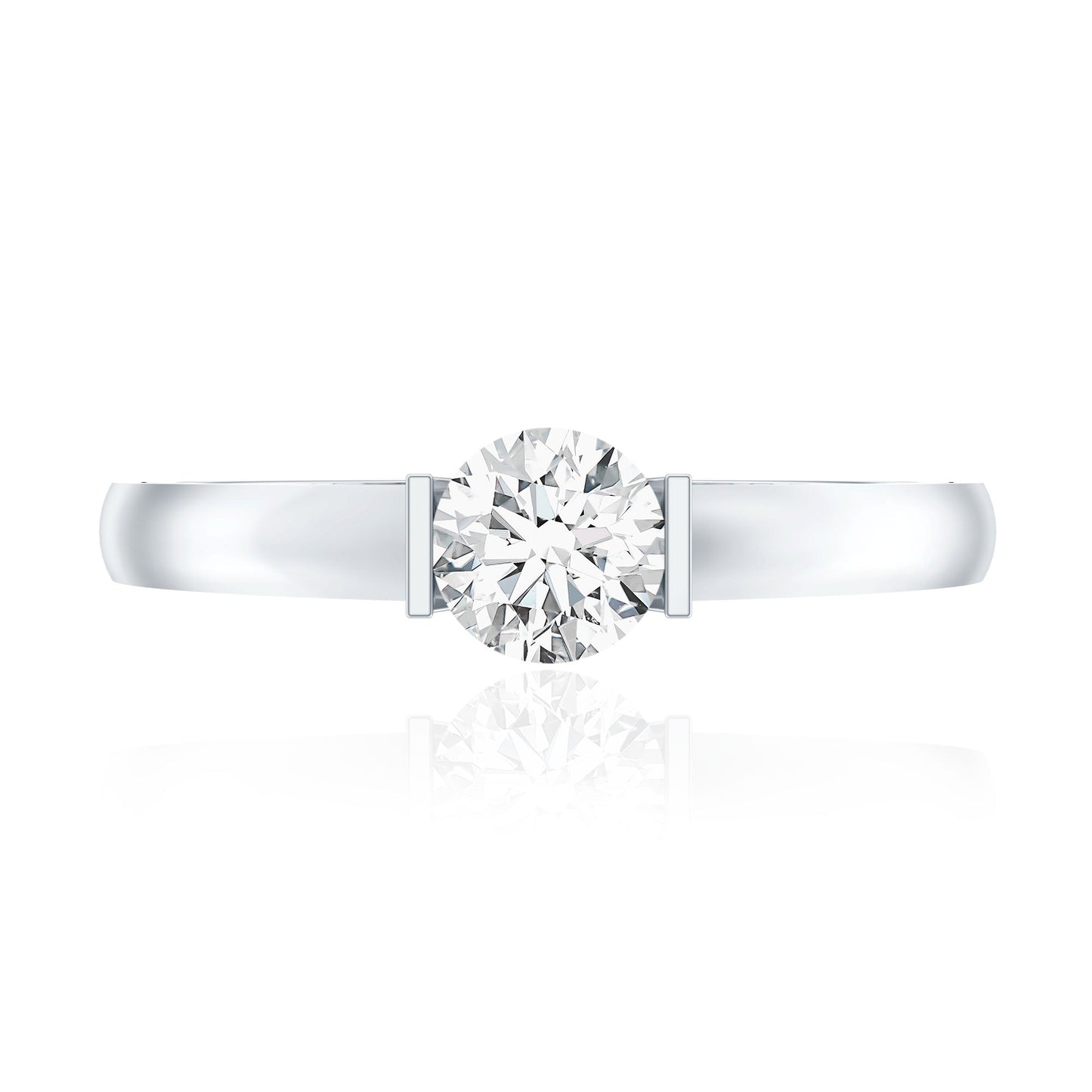 Bar Set Moissanite Solitaire Promise Ring