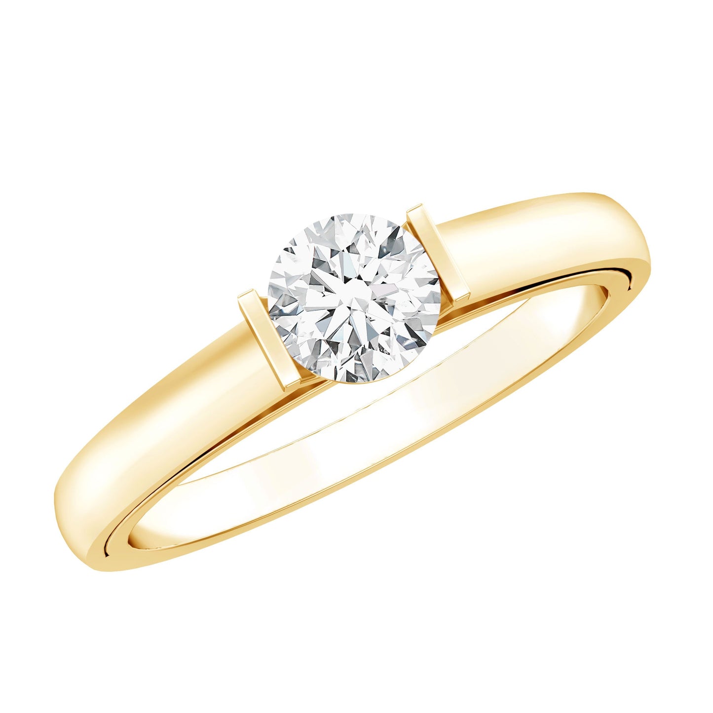Bar Set Moissanite Solitaire Promise Ring