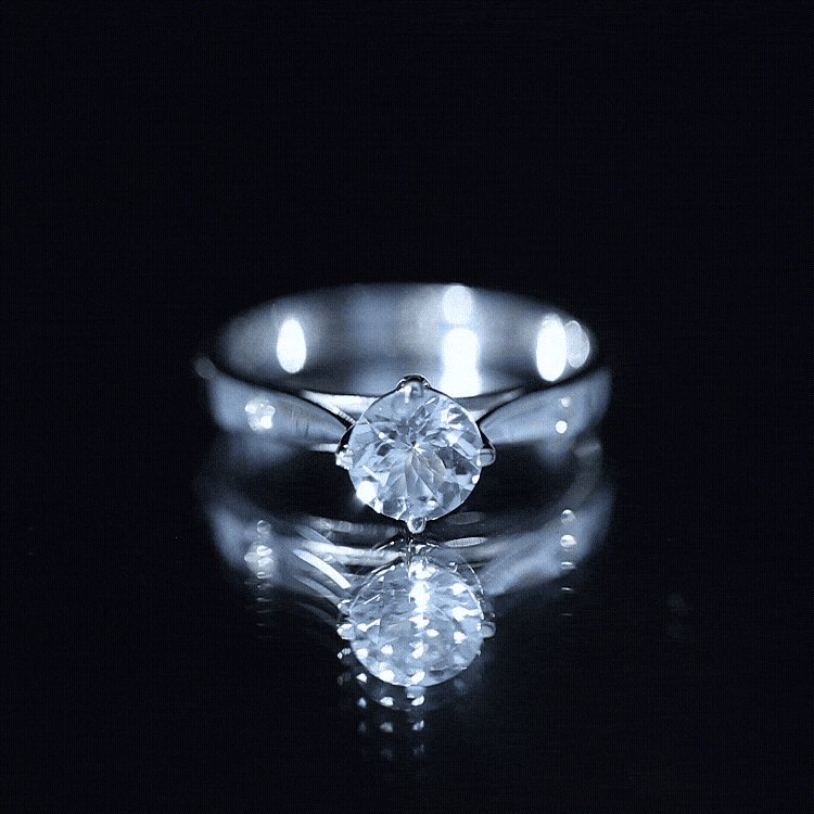 6 MM Certified Aquamarine Solitaire Promise Ring with Diamond