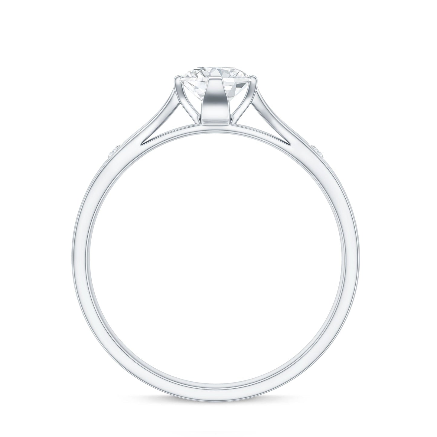 Floral Set Moissanite Solitaire Promise Ring for Her