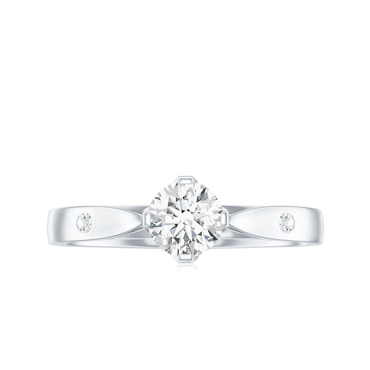 Floral Set Moissanite Solitaire Promise Ring for Her