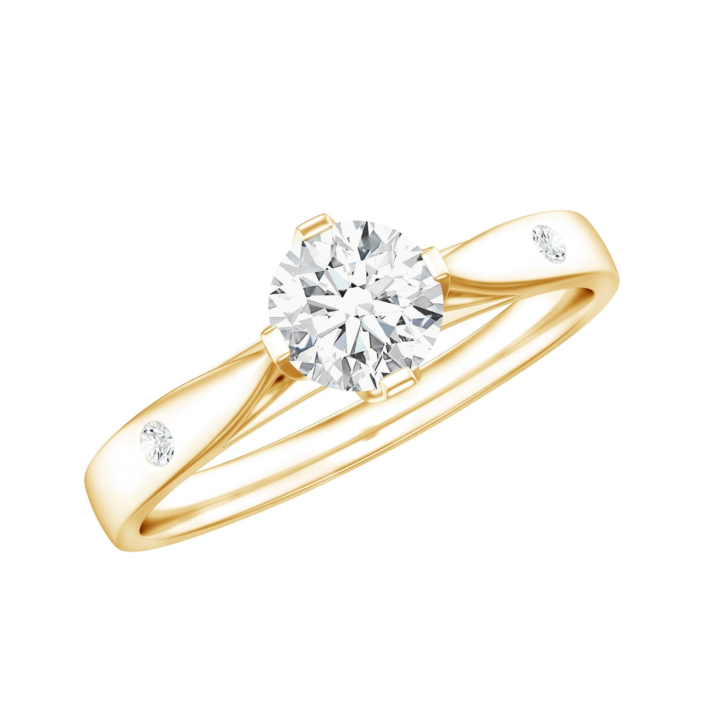 Floral Set Moissanite Solitaire Promise Ring for Her