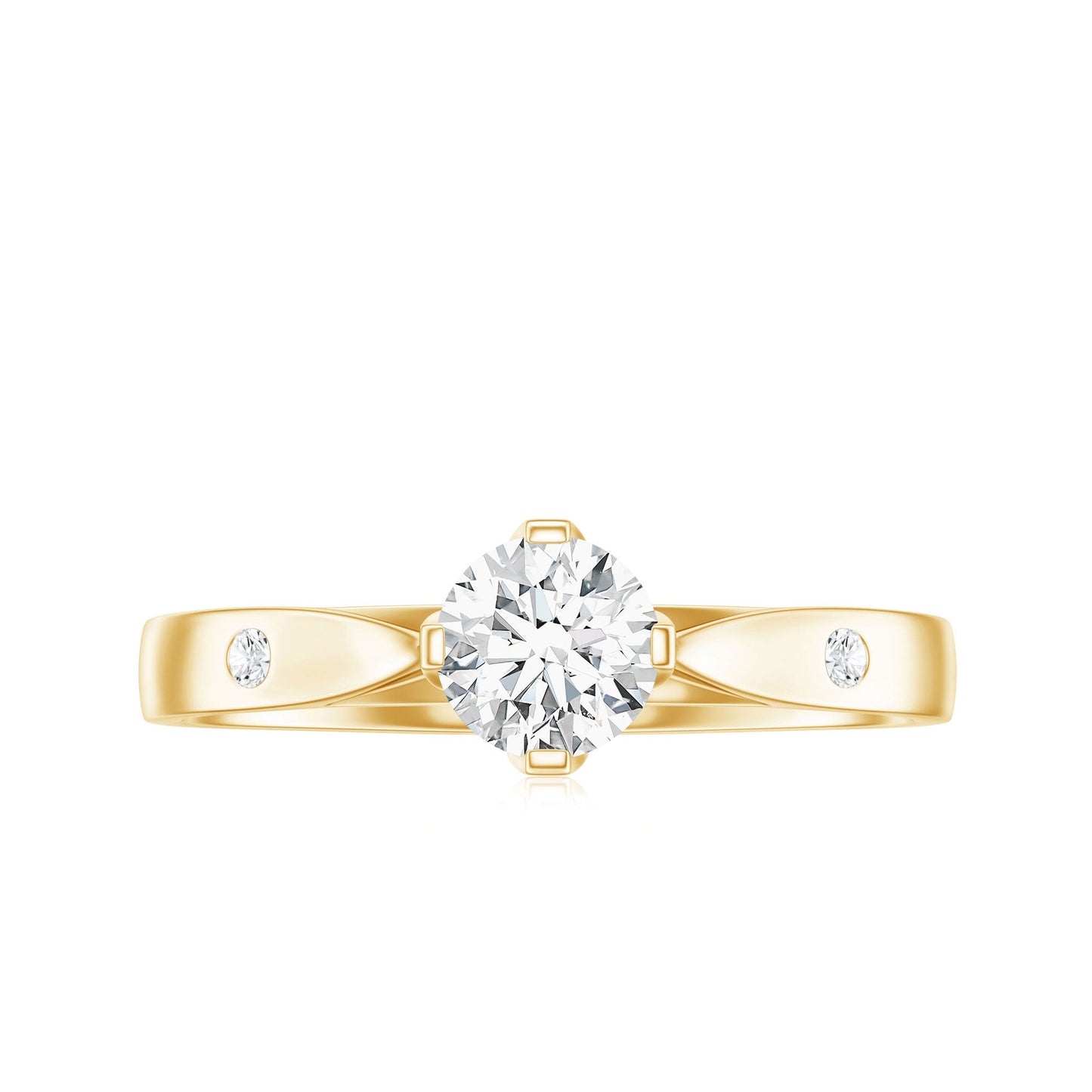 Floral Set Moissanite Solitaire Promise Ring for Her