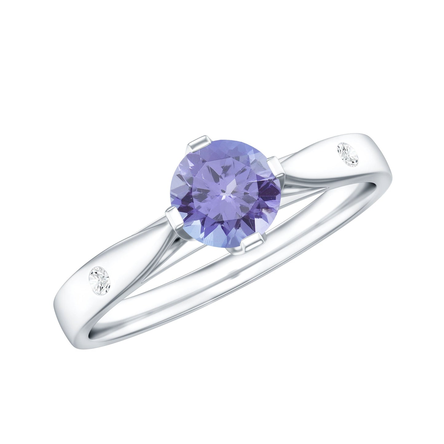 Natural Tanzanite Diamond Commitment Ring for Women