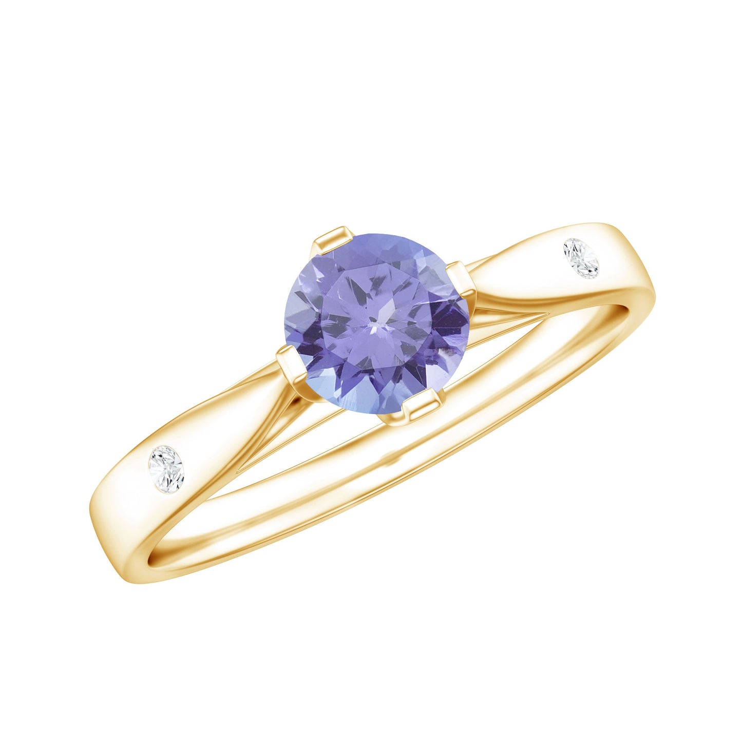 Natural Tanzanite Diamond Commitment Ring for Women