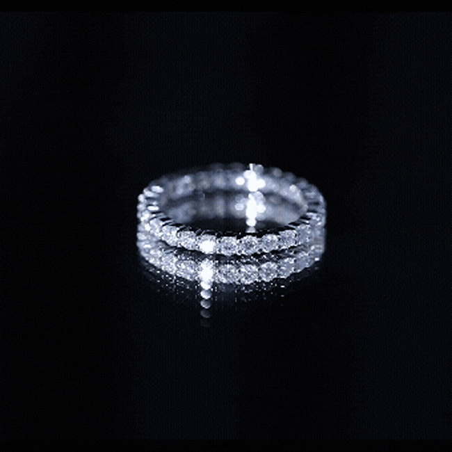 Prong Set Moissanite Eternity Wedding Band Ring for Women