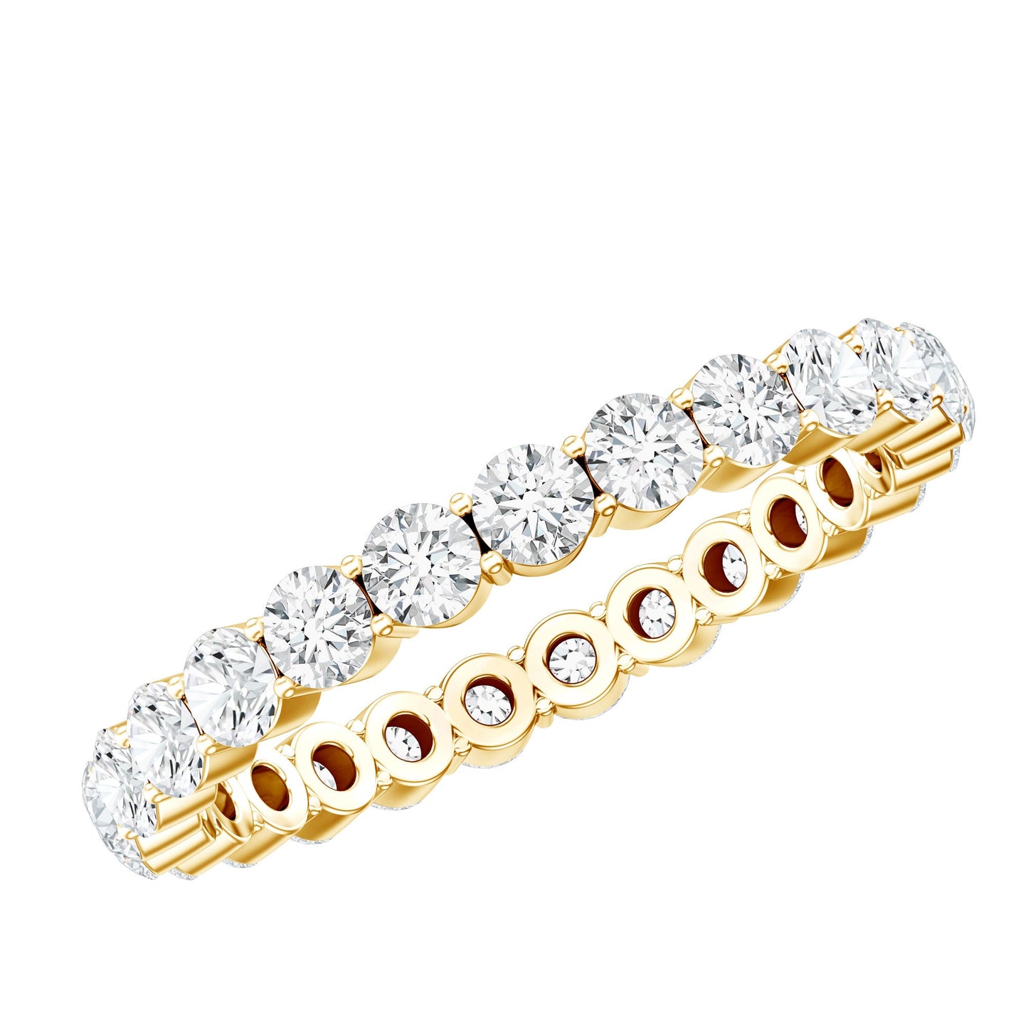 Prong Set Moissanite Eternity Wedding Band Ring for Women